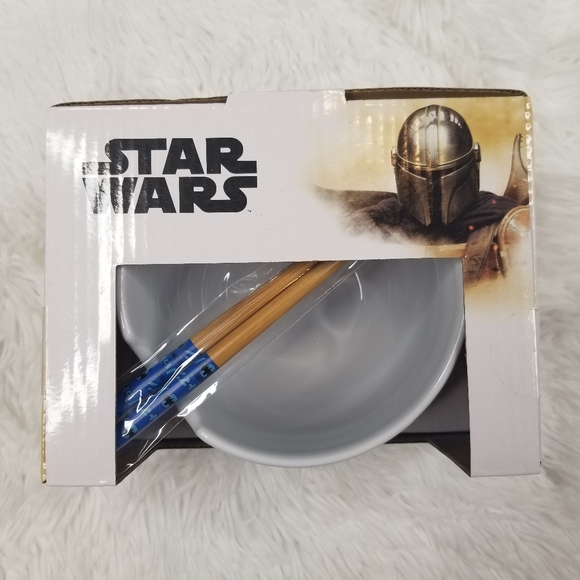 Star Wars Mandalorian Baby Yoda Grogu Nom Nom Ramen Bowl Chopsticks NWT Star War - Picture 2 of 6